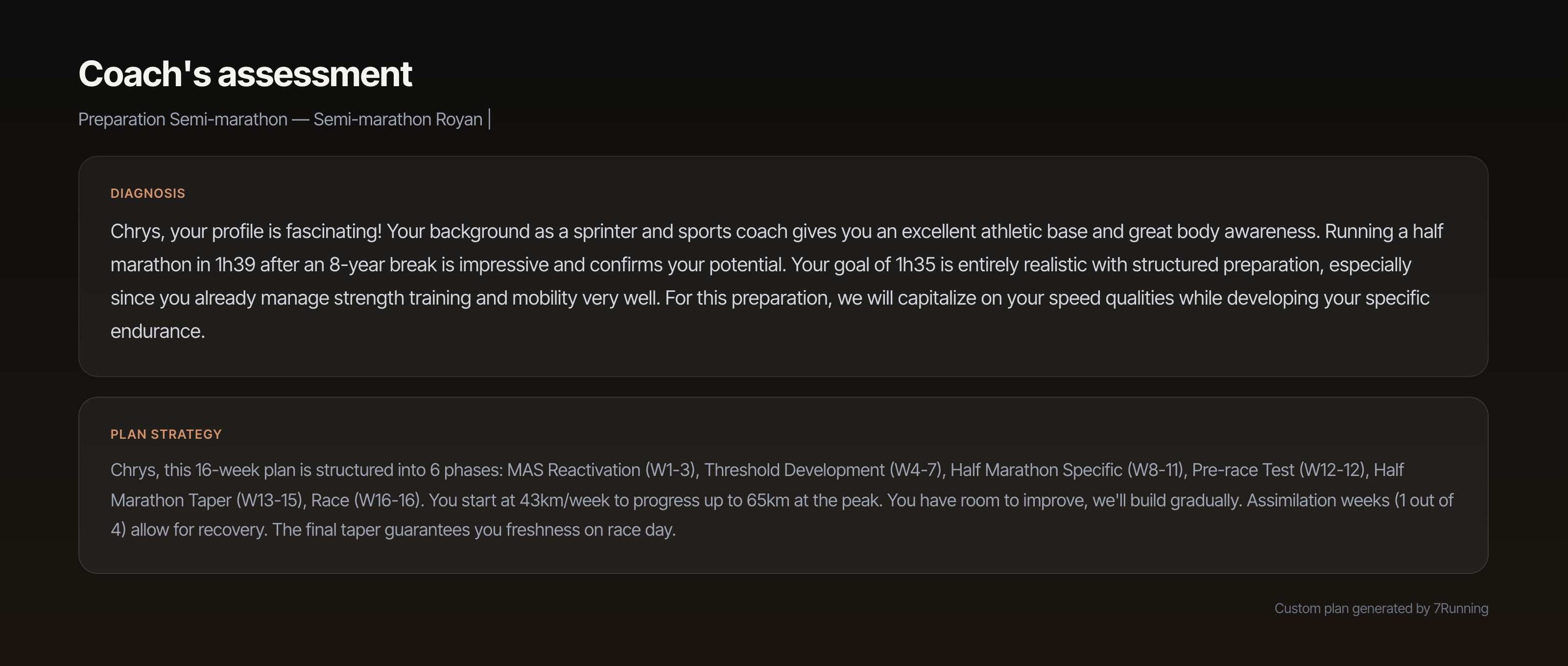 7Running coach analysis.